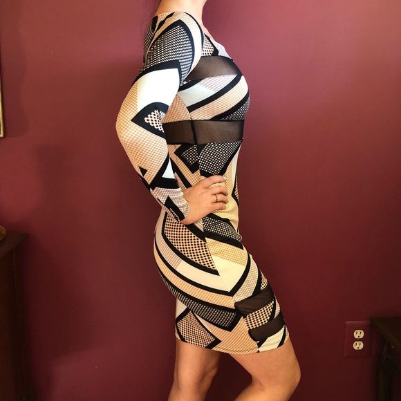 Womens stretchable bodycon dress w/ mesh openings - Picture 3 of 7